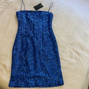 Fashion Nova Blue Sequin Mini Dress